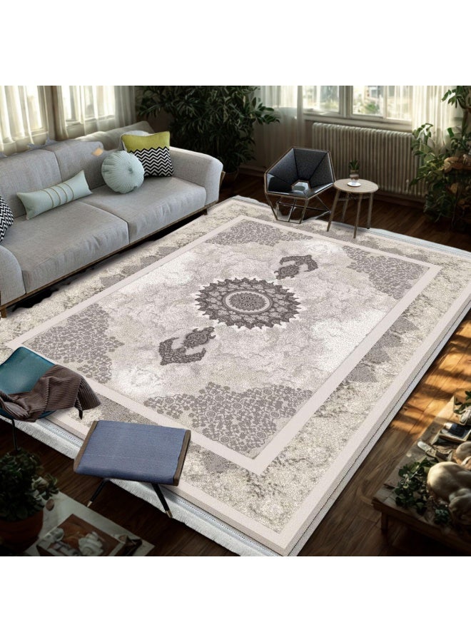SMART HOME Large padded floor mat with a soft velvet surface and non-slip backing - Living room rug - Majlis rug - Lounge rug - Luxurious decorative rug - Elegant rug with modern patterns for living rooms and majlis - Size 350x250 cm - Suitable for everyday use and entertaining - Image 5